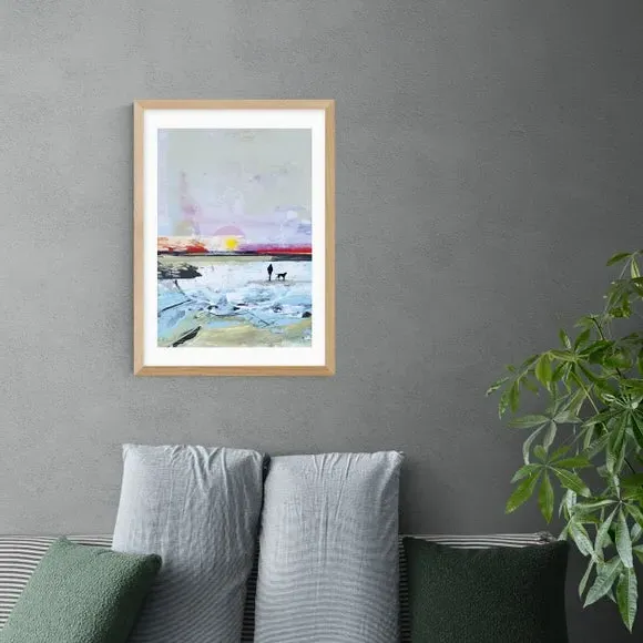 Beach Walk Art Print - Multicolor, Paper