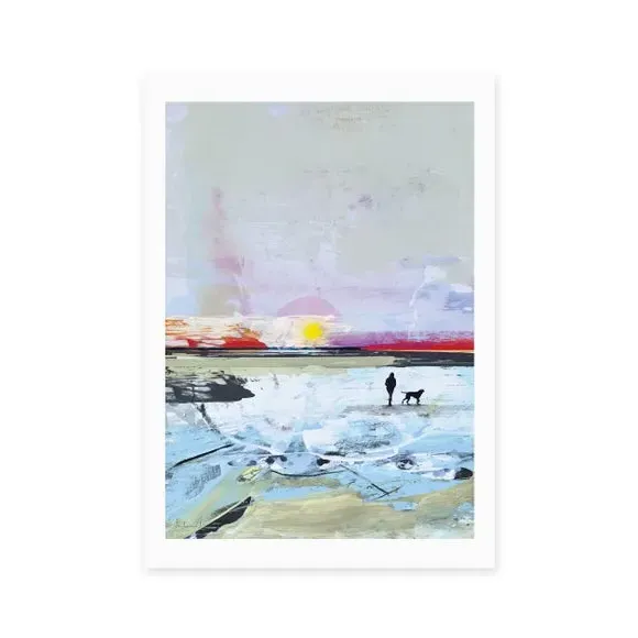 Beach Walk Art Print - Multicolor, Paper