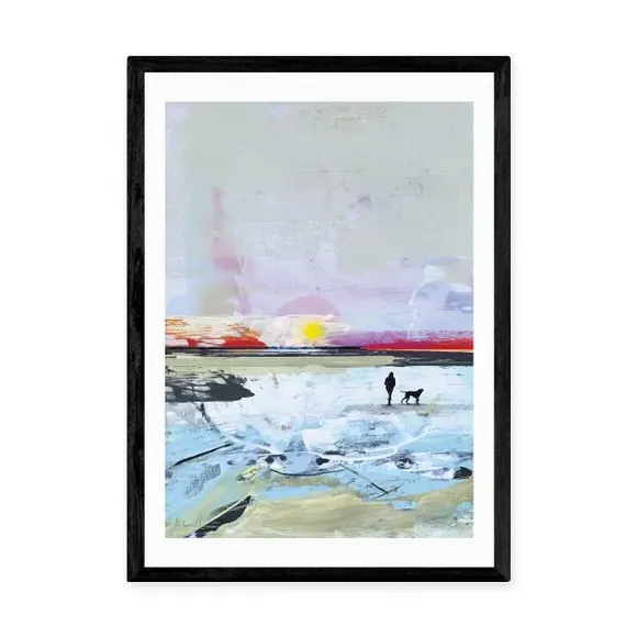 Beach Walk Art Print - Multicolor, Paper
