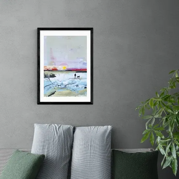 Beach Walk Art Print - Multicolor, Paper
