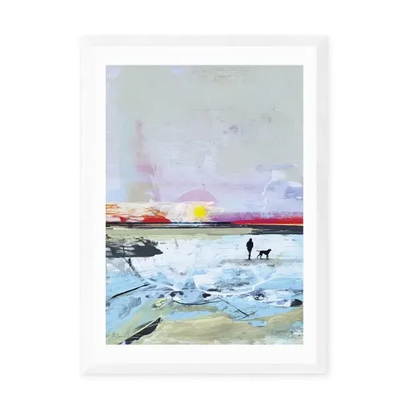 Beach Walk Art Print - Multicolor, Paper