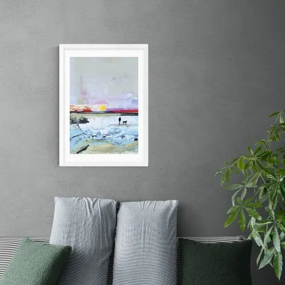 Beach Walk Art Print - Multicolor, Paper