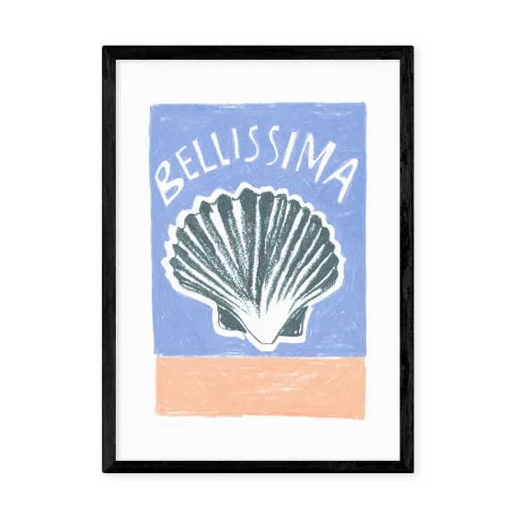 Bellissima Typography Print - Blue, Paper