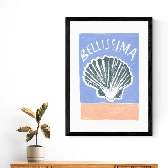 Bellissima Typography Print - Blue, Paper