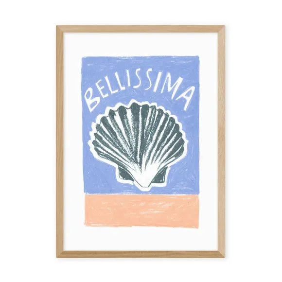 Bellissima Typography Print - Blue, Paper