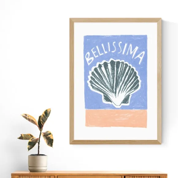 Bellissima Typography Print - Blue, Paper