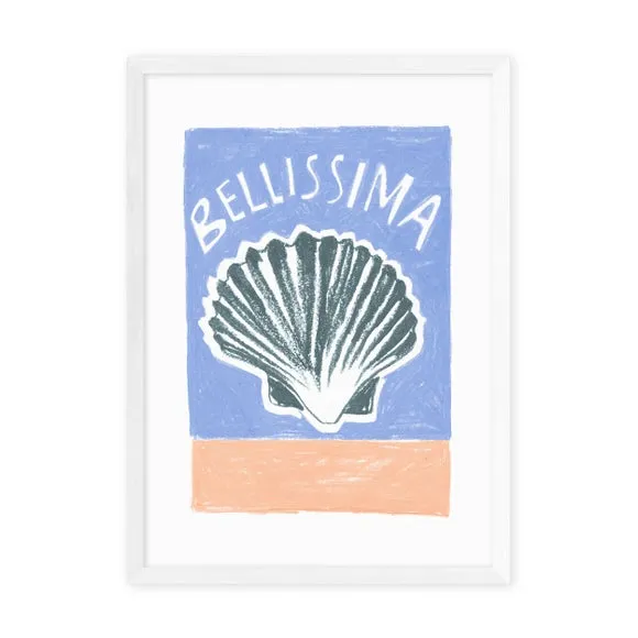 Bellissima Typography Print - Blue, Paper