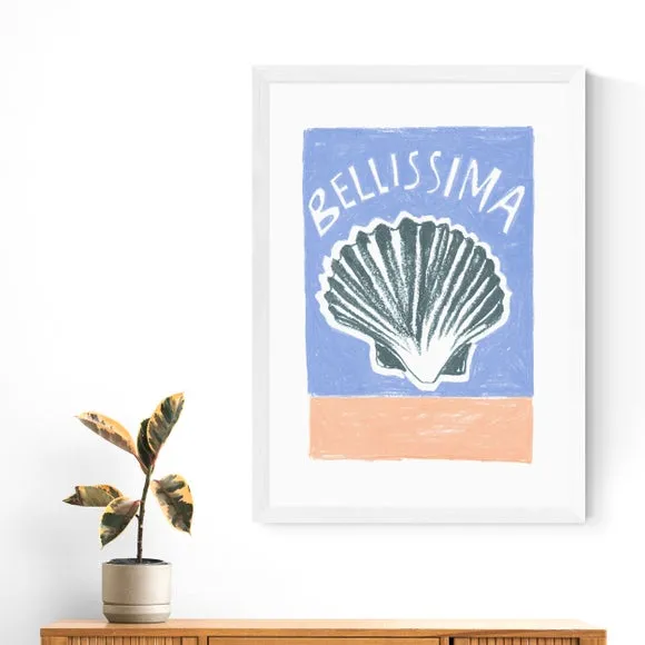 Bellissima Typography Print - Blue, Paper