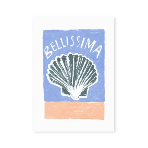 Bellissima Typography Print - Blue, Paper