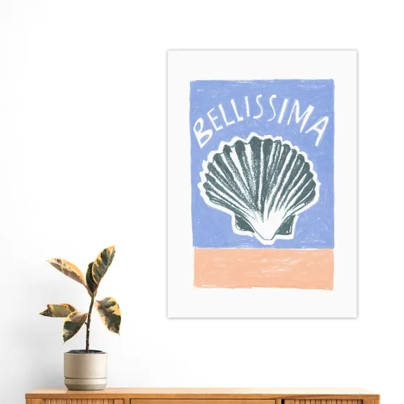 Bellissima Typography Print - Blue, Paper