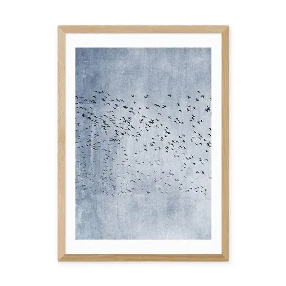 Bird Wall Print - Blue, Archival Paper