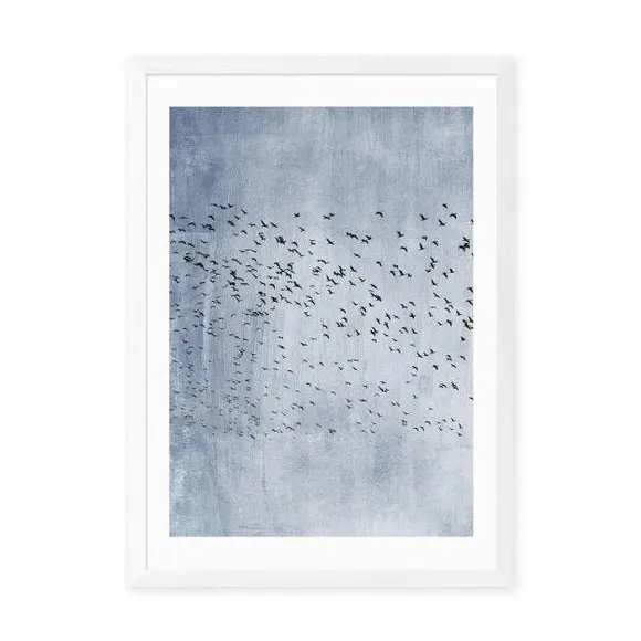 Bird Wall Print - Blue, Archival Paper