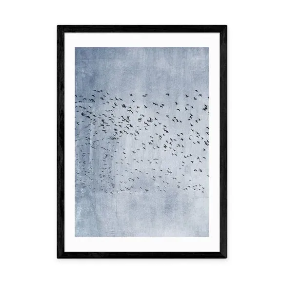 Bird Wall Print - Blue, Archival Paper