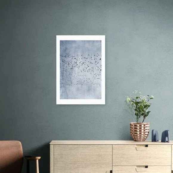 Bird Wall Print - Blue, Archival Paper image