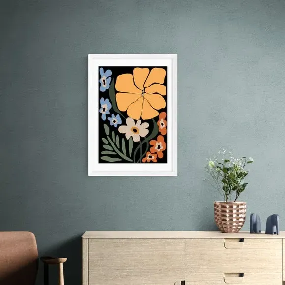 Blooming Floral Night Art Print - Multicolor