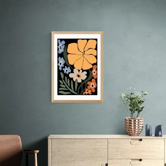 Blooming Floral Night Art Print - Multicolor