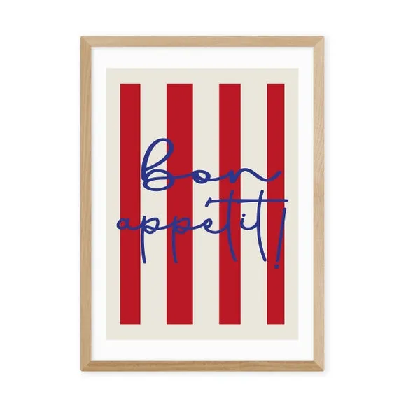 Bon Appetit Art Print - Red