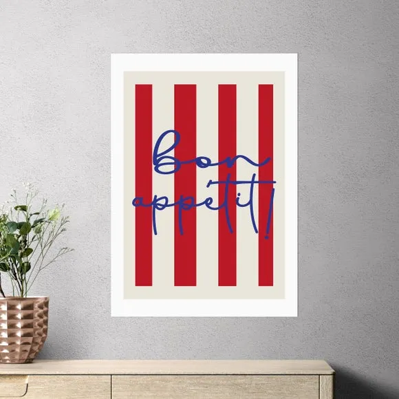 Bon Appetit Art Print - Red