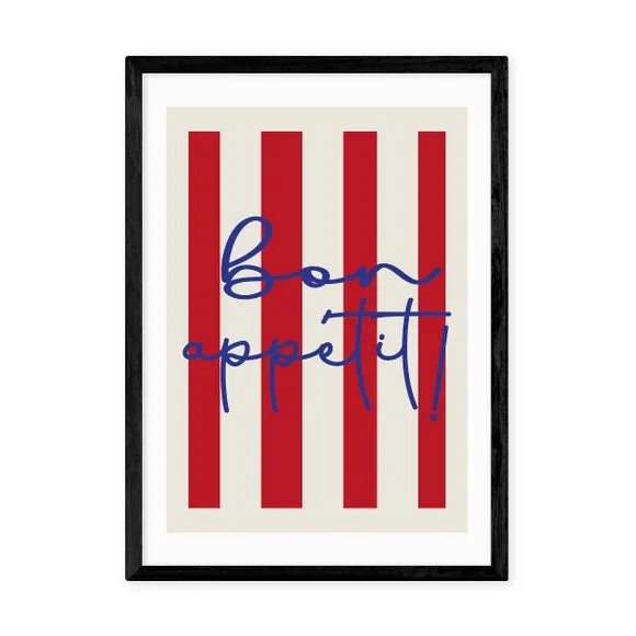 Bon Appetit Art Print - Red