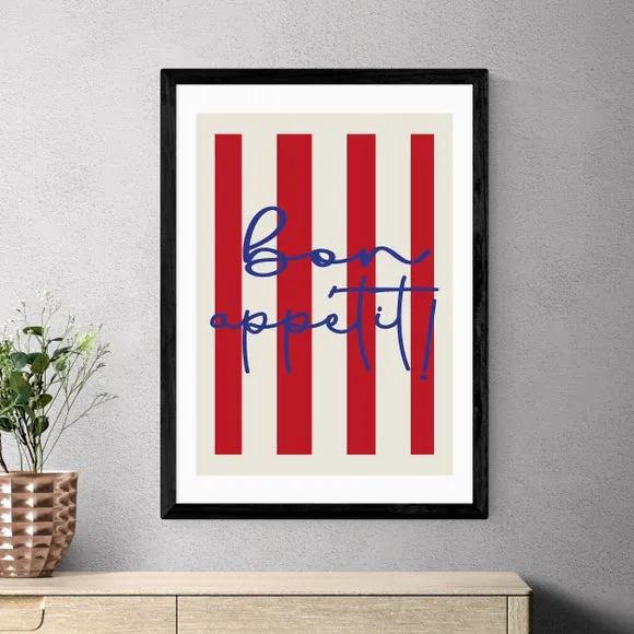 Bon Appetit Art Print - Red