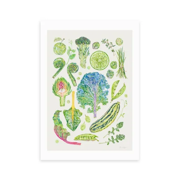Botanical Framed Print - Green, Paper