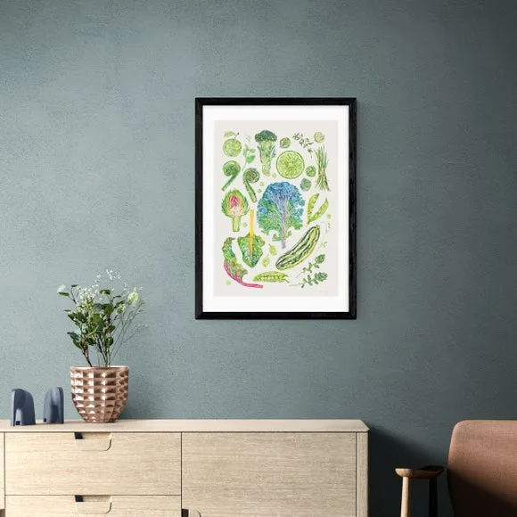 Botanical Framed Print - Green, Paper