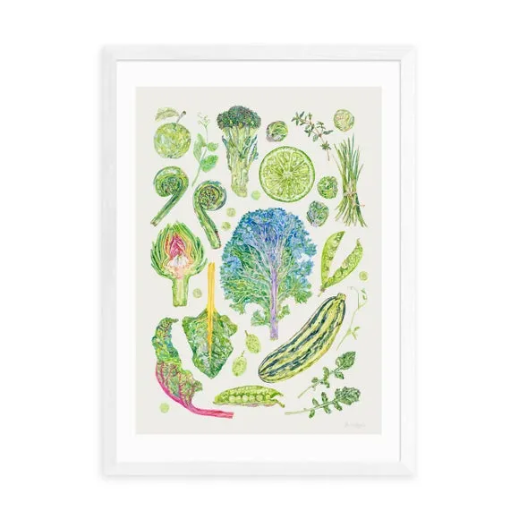 Botanical Framed Print - Green, Paper