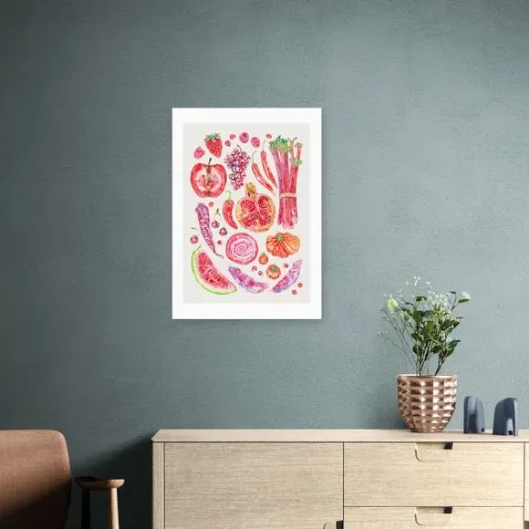 Botanical Framed Print - Red Harvest Design image