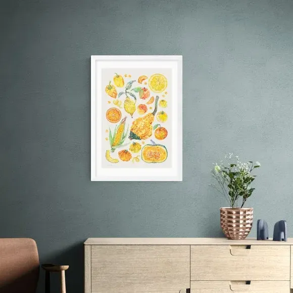 Botanical Framed Print - Yellow
