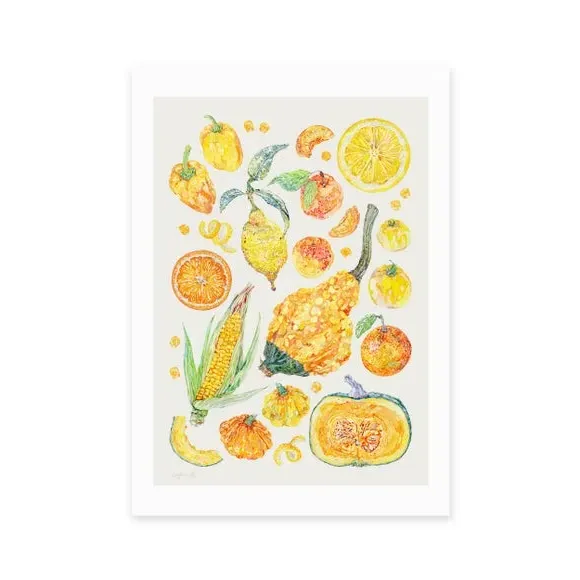 Botanical Framed Print - Yellow