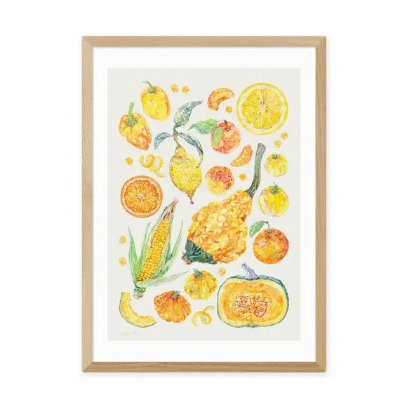 Botanical Framed Print - Yellow