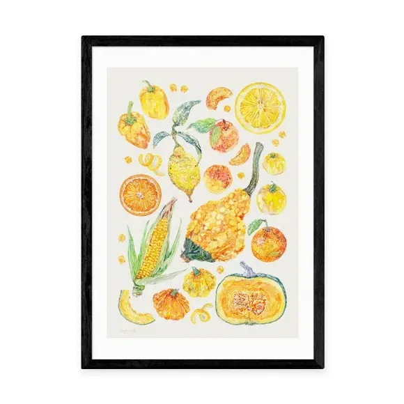 Botanical Framed Print - Yellow