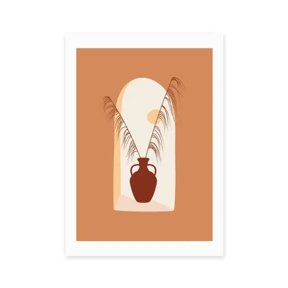 Botanical Wall Print - Orange, Paper