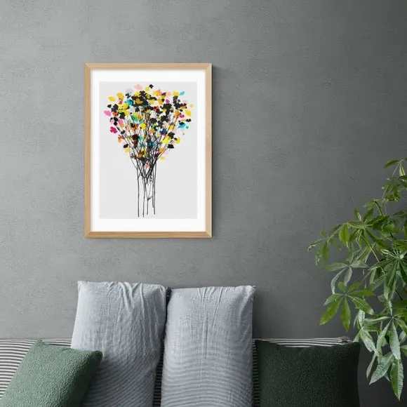 Buttercups 2 Wall Print - Blue, Paper
