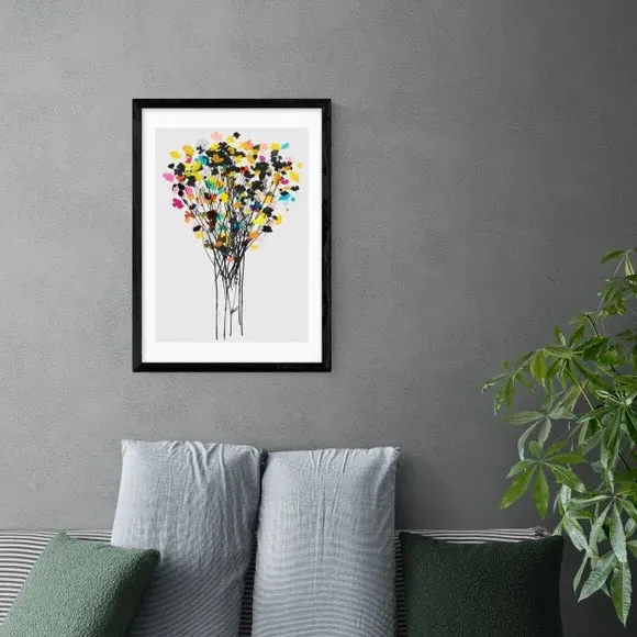 Buttercups 2 Wall Print - Blue, Paper