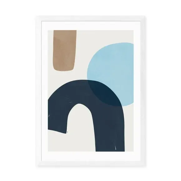 Casa Framed Print - Blue, Watercolour