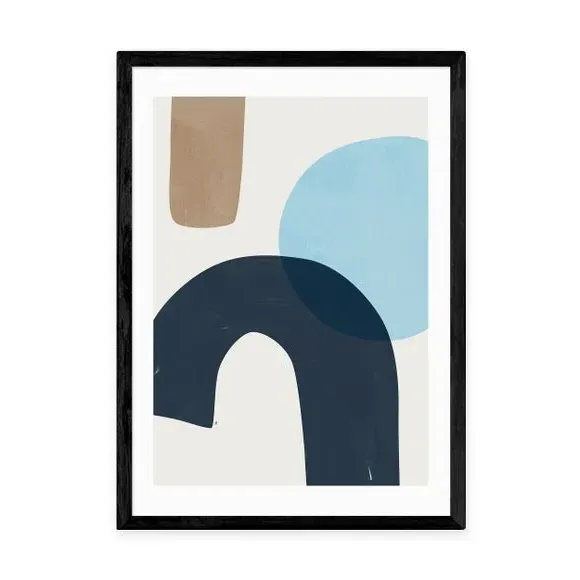 Casa Framed Print - Blue, Watercolour