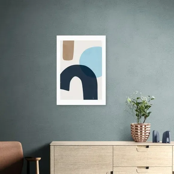 Casa Framed Print - Blue, Watercolour image