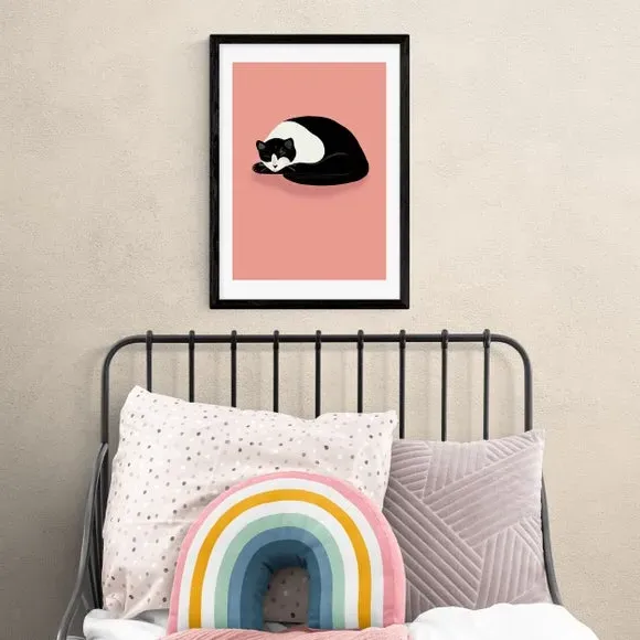 Cat Nap Art Print - Pink