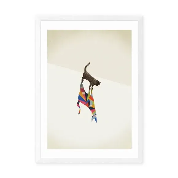 Cat Wall Art Print - Multicolor, Paper