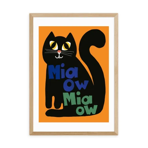 Cat Wall Print - Multicolor