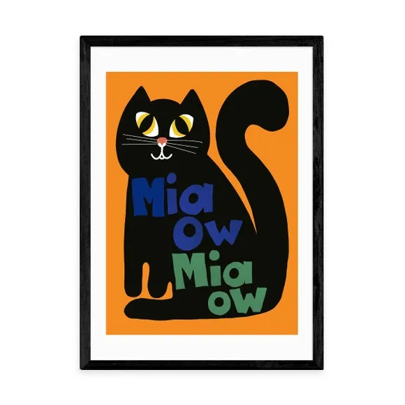 Cat Wall Print - Multicolor