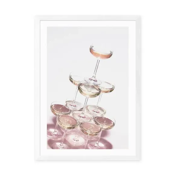 Champagne I Art Print - Pink
