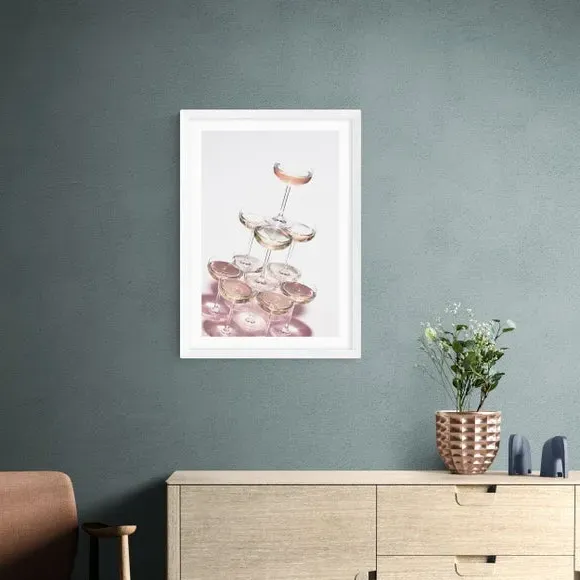Champagne I Art Print - Pink