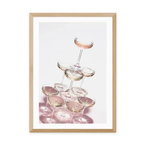 Champagne I Art Print - Pink