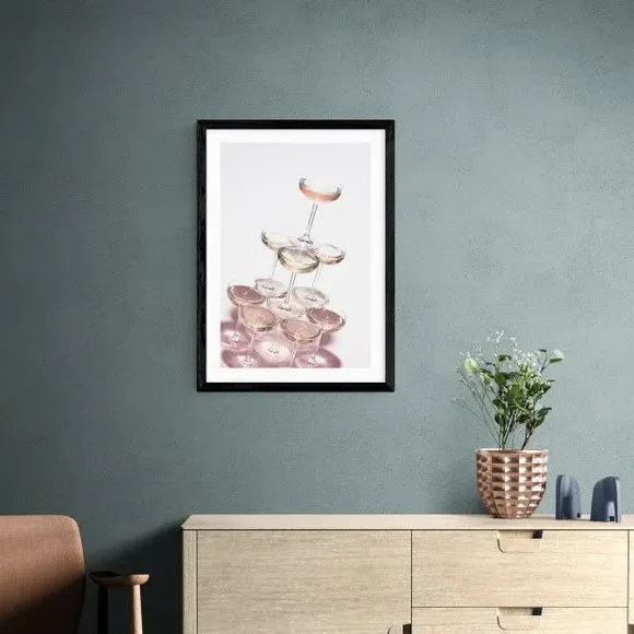 Champagne I Art Print - Pink
