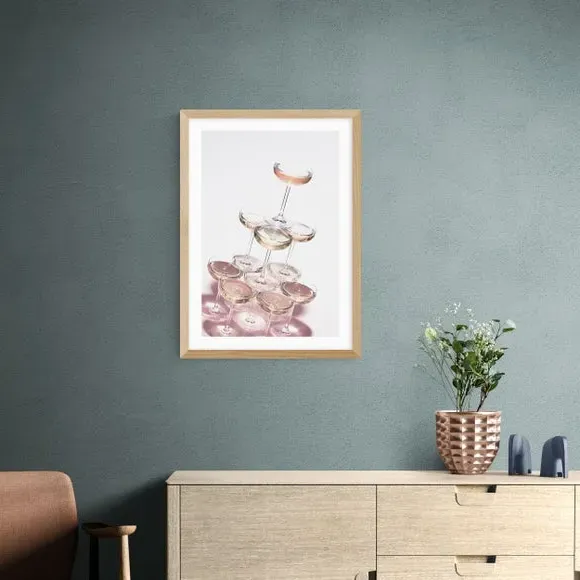 Champagne I Art Print - Pink