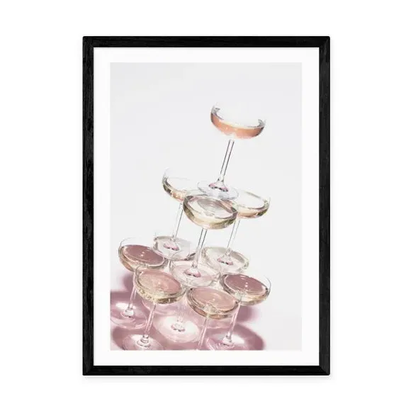 Champagne I Art Print - Pink