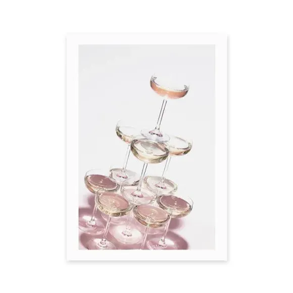 Champagne I Art Print - Pink