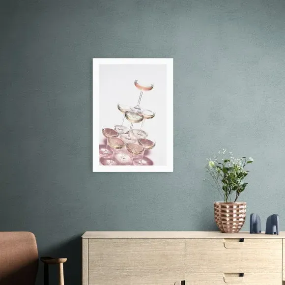 Champagne I Art Print - Pink